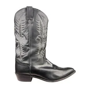 Vintage Tony Lama Mens Black Leather Western Cowboy Boots Size US 13 D Tony Lama Segar Black Leather 12” Western Cowboy... | Depop main image 4
